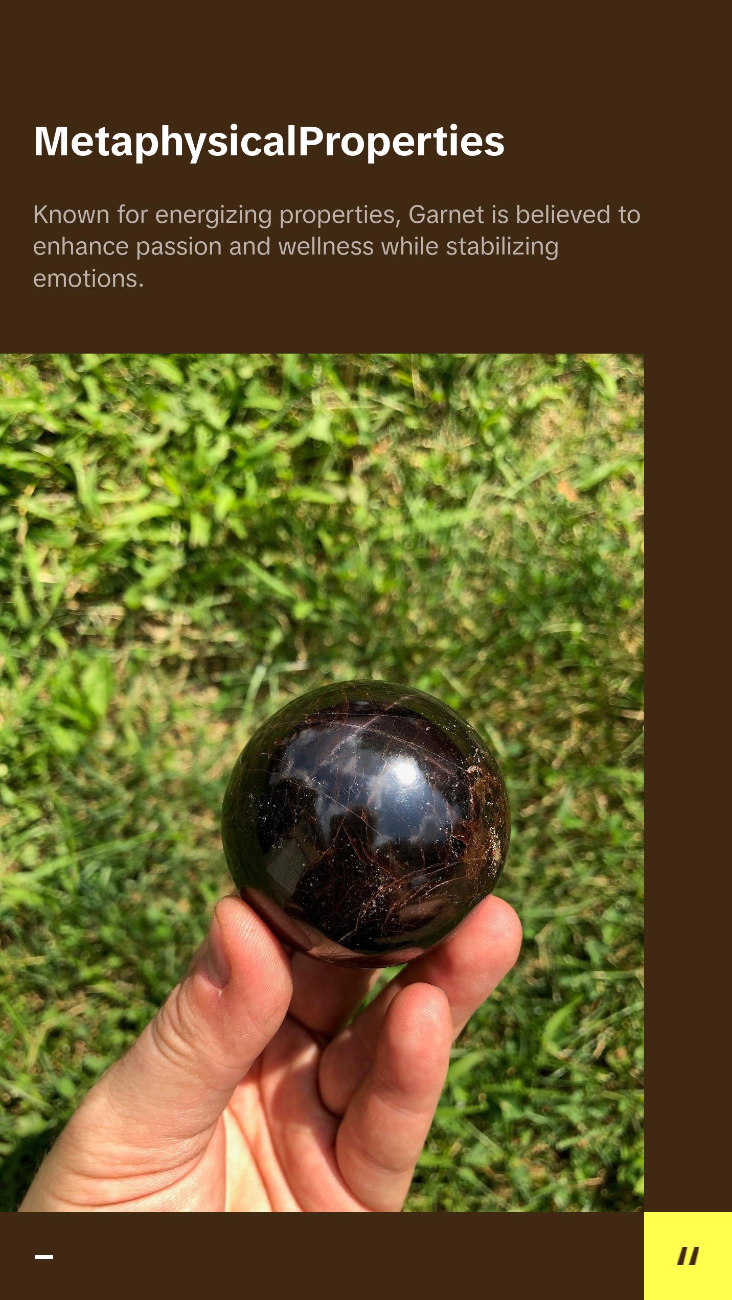 Polished Garnet Sphere Stone - Gemstone Decor