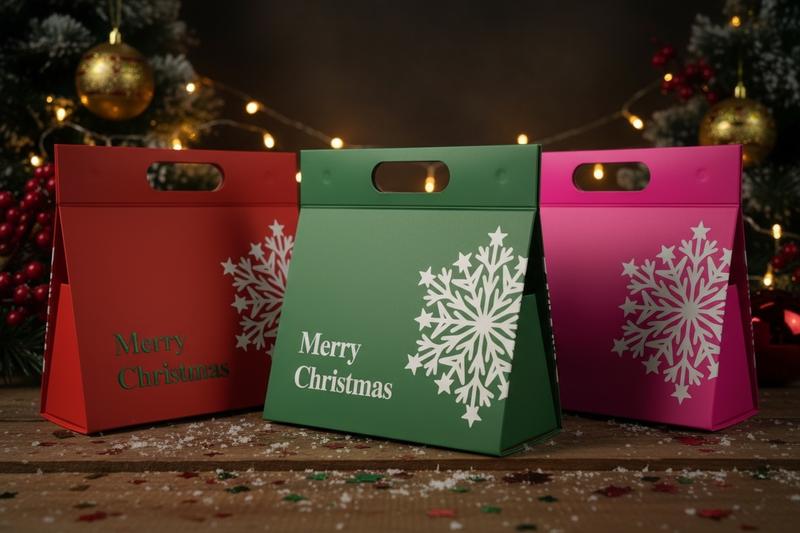 Ekoio Premium Christmas Gift Boxes with Lids 3 Sizes Shiny Hues Perfect for Holiday Presents Party Favors and Festive Decor