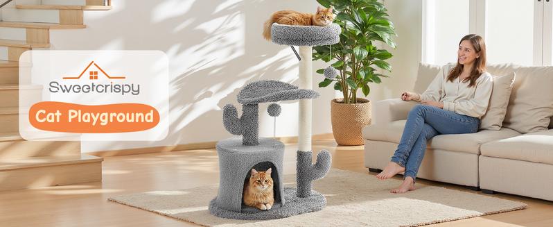 33 Inch-Cat Climbing Shelf,  Indoor Playhouse, Post Cascading Cat Climbing Shelf,Cozy Nest, Durable, Space-Saving Design, Gift for Pet Owners
