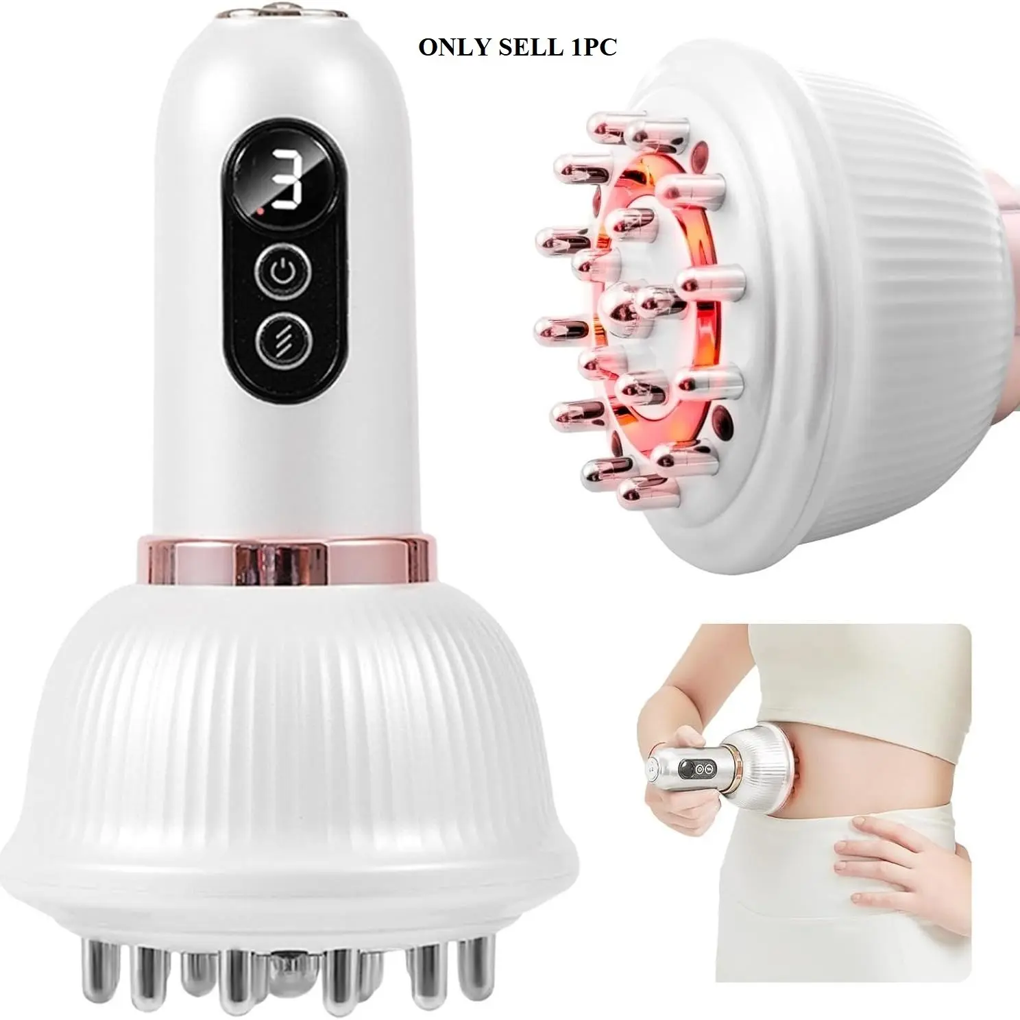 A massage and scraping instrument with heating and vibration functions for body shaping, a lymphatic drainage massager and anti-cellulite tool, Body Care Machine, Body Sculpting Tool — suitable for legs, arms, and abdomen.