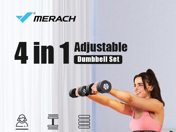 Merach Adjustable Dumbbell Set, 4 in 1 Free Weights Dumbbells Each 2.2-8.8LBS Hand Weights for Women Soft Rubber Handle for Home Gym Exercise Training, TikTokShopBlackFriday SpringStatements