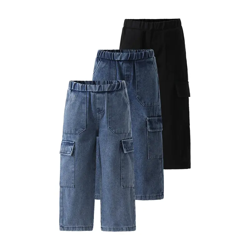 #backtoschool 3-piece #sohochic Best-selling  sets for boys for Summer; stylish and versatile holiday outfits; boys' pants with pockets; baby pants; cute kids' jeans Clothes Set Original Set Match Style Set Variety Set Suitable for ages 4-12