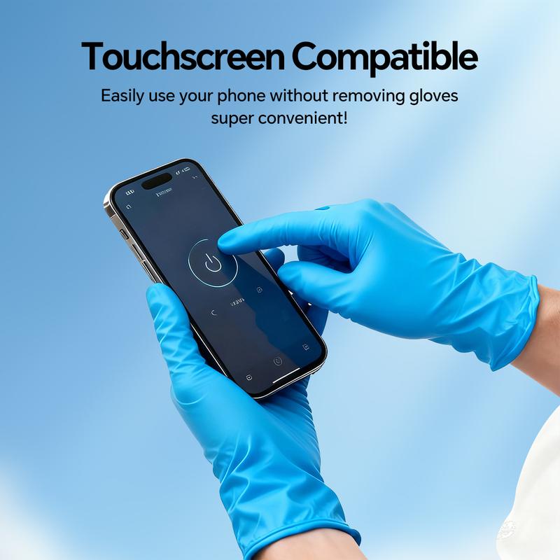 500pcs Heavy-Duty Blue Nitrile Gloves , Extra Thick 8 Mil, Oil Resistant, Powder-Free, for Industrial, Salon, Laboratory, Kitchen, Cleaning - Bulk Value Pack (S/M/L/XL), Salon Supplies, Professional Workwear, Reinforced Protection, Home Cooks