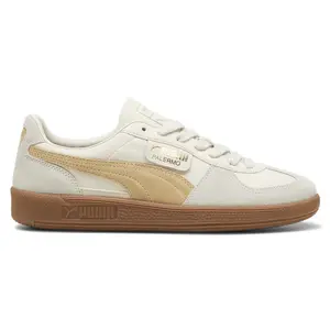 PUMA Mens Palermo Leather Lace Up Sneakers Shoes Casual - Beige, White