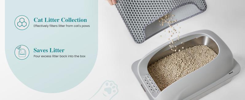 Stainless Steel Cat Litter Box with Lid, Large Cat Litter Box for Big Cats, High Wall Sides, Anti-Urine Leakage, Easy Cleaning, Scoop and Mat Included Stainless Steel Cat Litter Box with Lid, Large Cat Litter Box for Big Cats, High Wall Sides, Anti-Urine Leakage, Easy Cleaning, Scoop and Mat Included