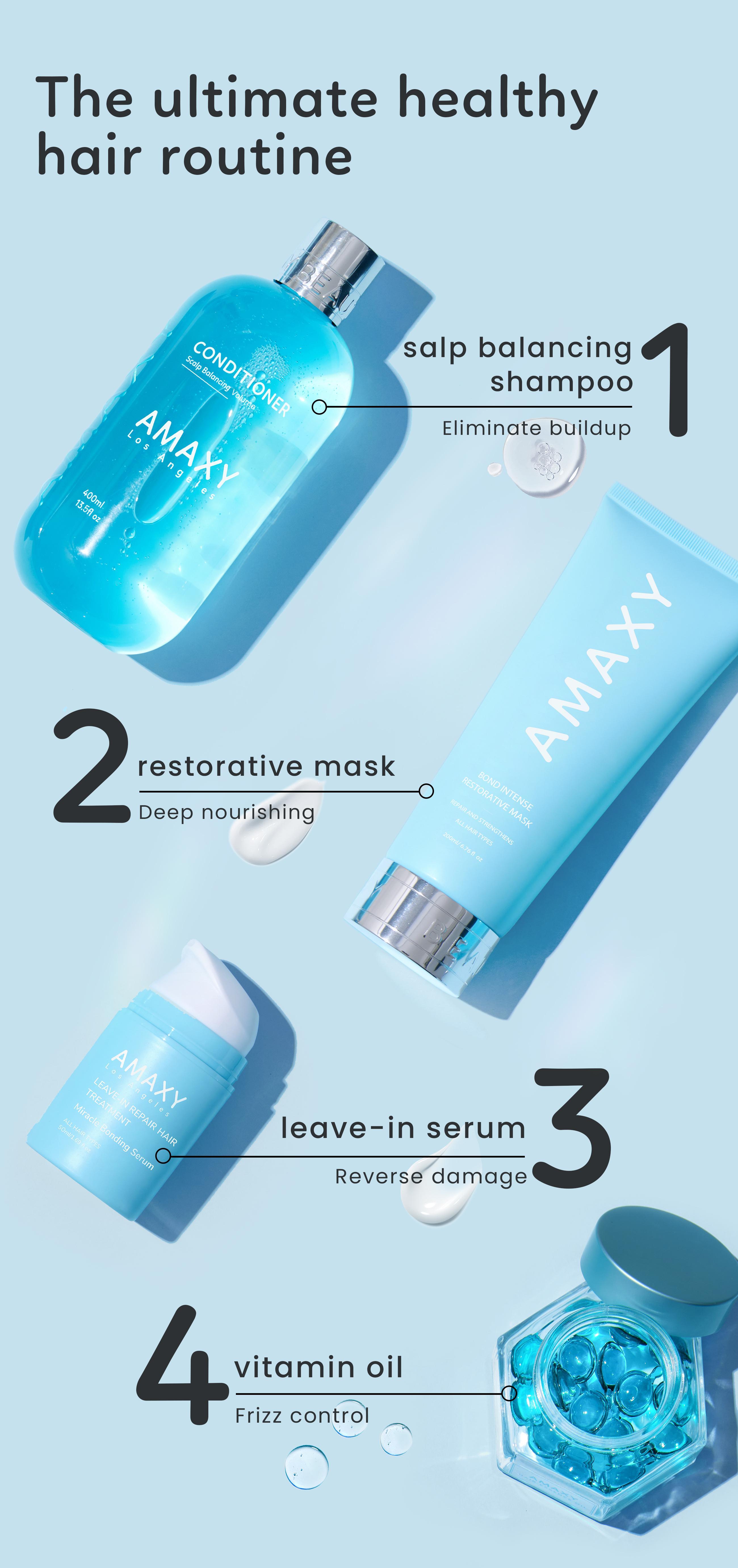 AMAXY | Miracle Bonding Serum,3 Minutes Hair Repair, No Rinse, Soft and Shine Treatment Serum Frizz Peptide AMAXY | Miracle Bonding Serum,3 Minutes Hair Repair, No Rinse, Soft and Shine Treatment Serum Frizz Peptide