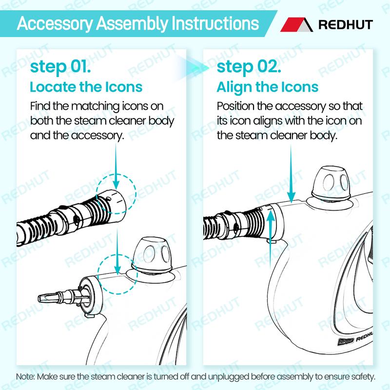 Redhut [2026] Pressurized Handheld Multi-Surface Natural Steam Cleaner with 12 pcs Accessories Powerful, Chemical-Free, Steamer for Home And Car, Cleaning Washing Machine, Air Conditioner, Kitchen, Summerclean Appliances Tool Household