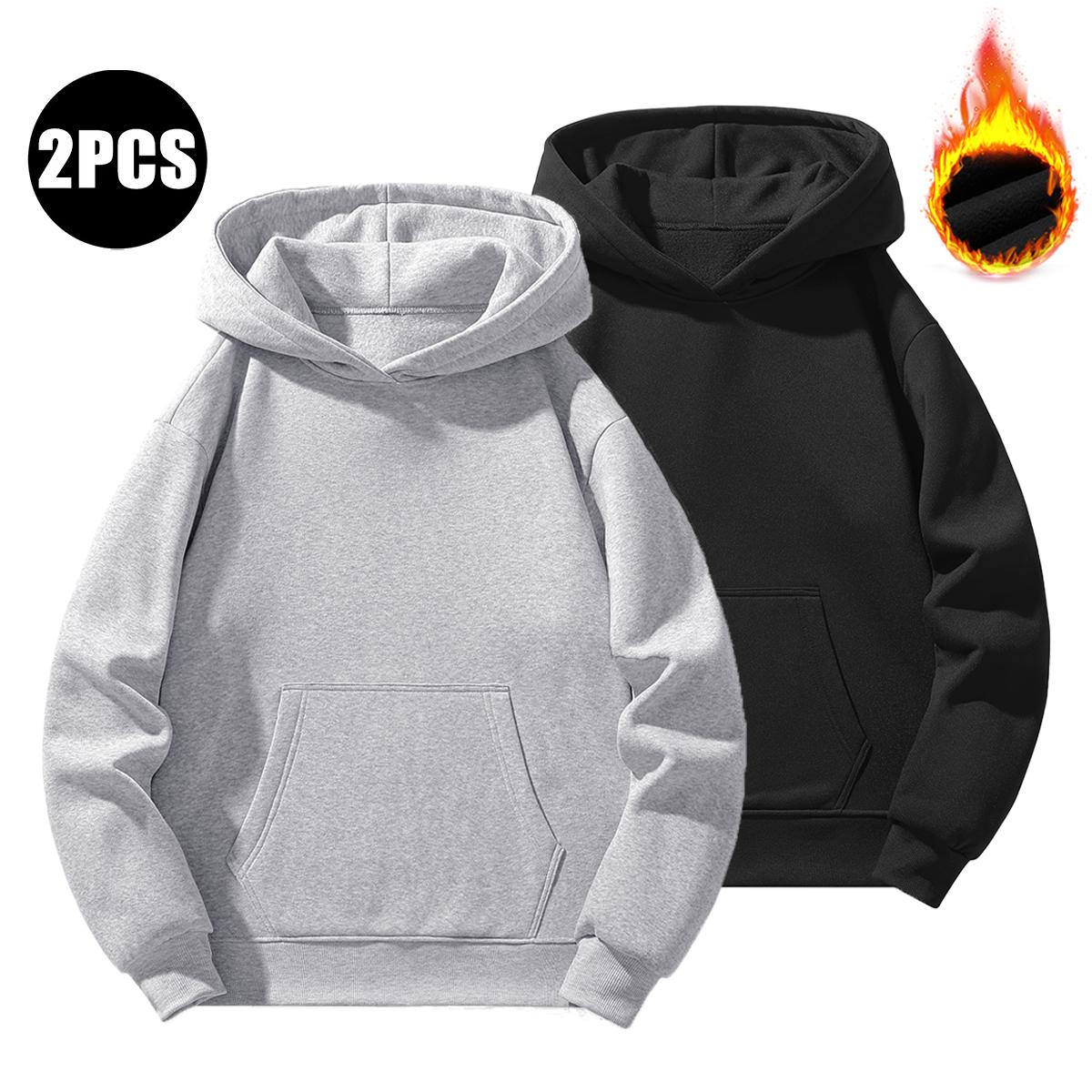 Sweatshirt Men's Solid Color Basic Hoodie Sports Unisex Autumn Winter Fleece Long Sleeve Suitable For Daily Casual Wear Couple