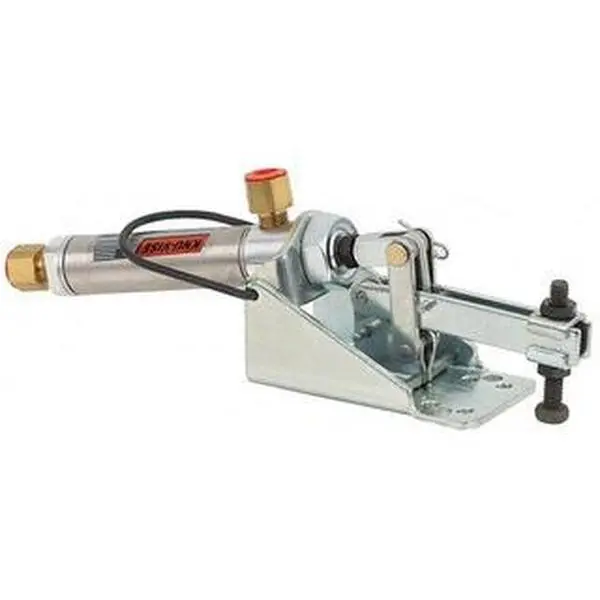 Knu-Vise Air Power Hold-Down Toggle Clamp, 200 Lb Inner Hold Capacity, Horizontal Mount, 1/8 NPTF Port, 110° Bar Opening, 1-1/4" Height Under Bar, Model AO-200