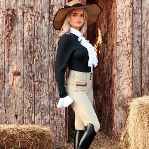 Royal Equestrian Riding Breeches Full Seat High Waist Cecilie Sand Beige