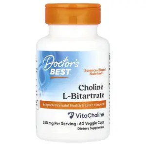 Doctor's Best Choline L-Bitartrate, 60 Veggie Caps (275 mg per Capsule)