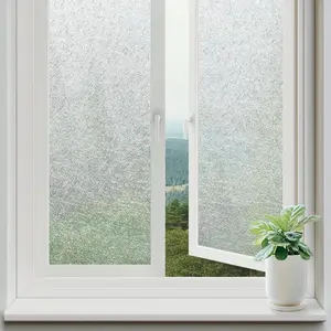 Window Privacy Film Frosted Glass Film, Decorative Cling UV Sun Blocking Decals, Frosting Window Clings for Home Bathroom Door Coverings,17.5 x 78.7 inches