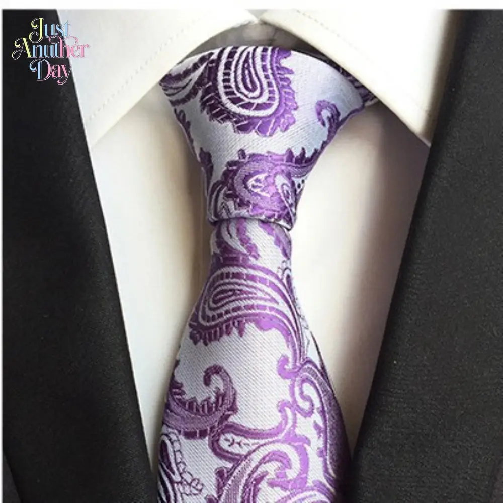 Men's Classic Paisley Pattern Necktie, Premium Polyester Woven Jacquard Tie, Formal Business Hand-Tied Neckwear for Wedding, Office & Special Occasions
