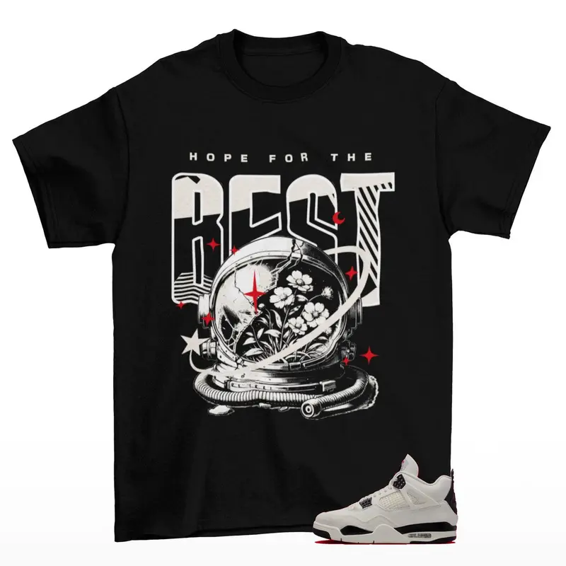 Hopeful Jordan 4 Flight Club Matching Sneaker Tee Shirt Black
