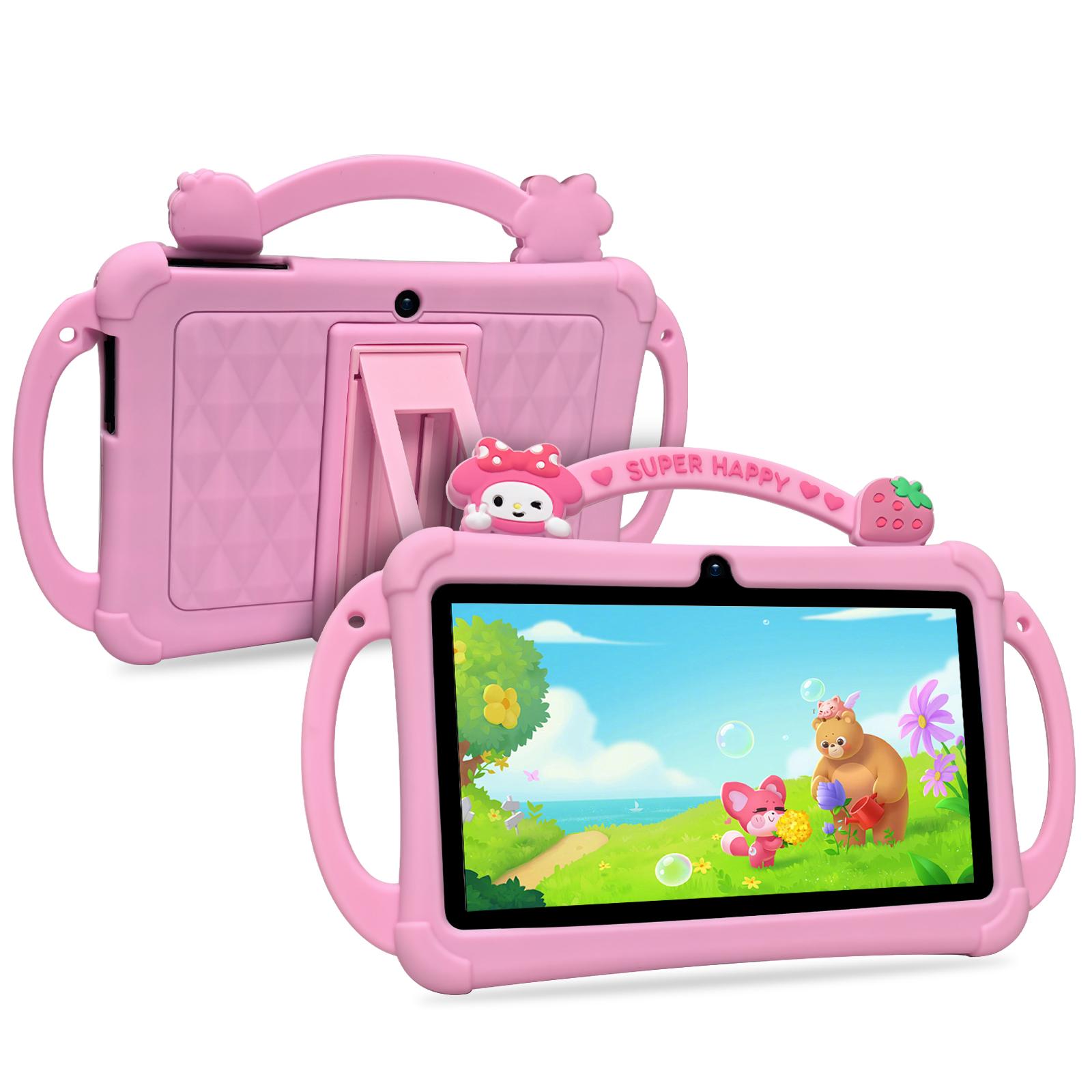 [TikTokShopSpringGlowUp] PRITOM Kids Tablet 7 inch Android 13 IPS HD Screen with Protective Case Parental Control Dual Cameras Pre Installed Educational Apps Ideal for Boys Girls Pink Blue Kids Gift