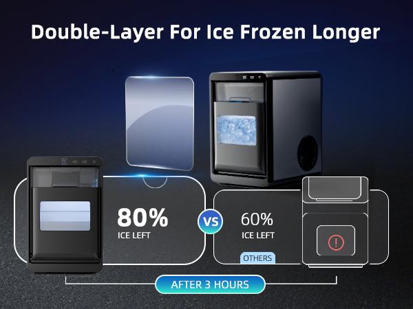 【Holiday Haul】Antarctic Star Nugget Ice Maker, 10-15min quick make, 45Lbs/Day, Clear Visual double door, Self-Cleaning,24HTimer, Enhanced Insulation for various beverages/Fresh/Direct consumption,for Home/Office/Bar/Party Icemakermachine