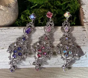 Reverse Chandelier CZ Gems Ring Navel Naval - Only Pink Left In Stock!