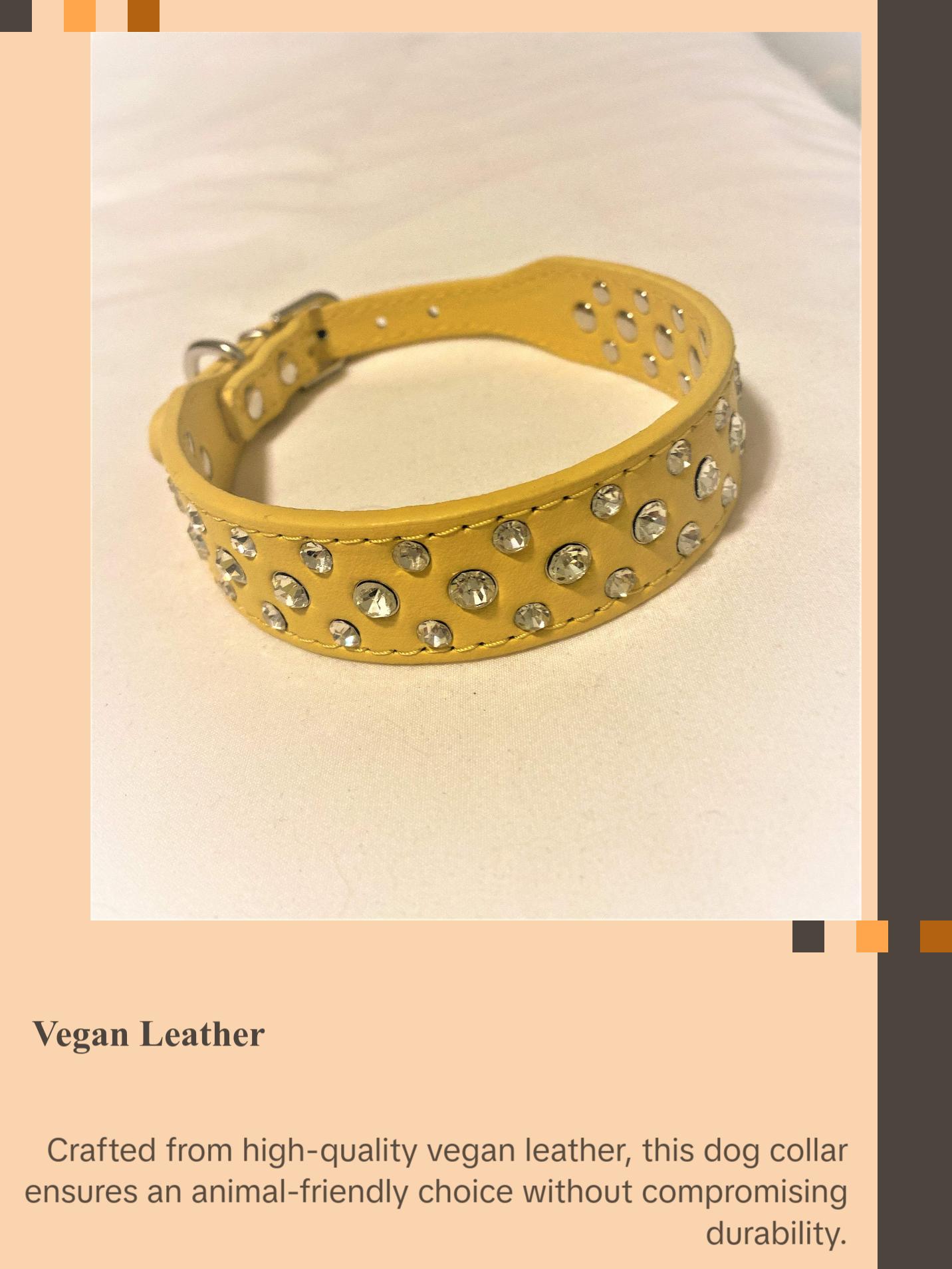 Yellow Bling Dog Collar