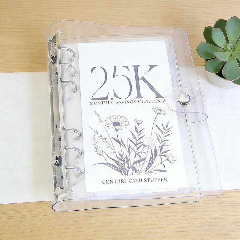A6 12-Month Money Saving Binder ,10K / 5K / 2.5K Savings Challenge ,Cash Envelope Budget Planner for Home & Office