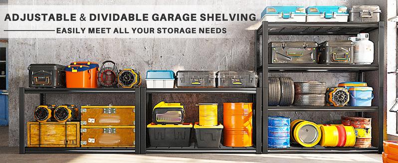 Raybee Heavy Duty Garage Shelves 5&4 Tier All Metal Wire Shelving Unit Height Adjustable Versatile Utility Shelf Rack for Warehouse Pantry Storage Store Organizer