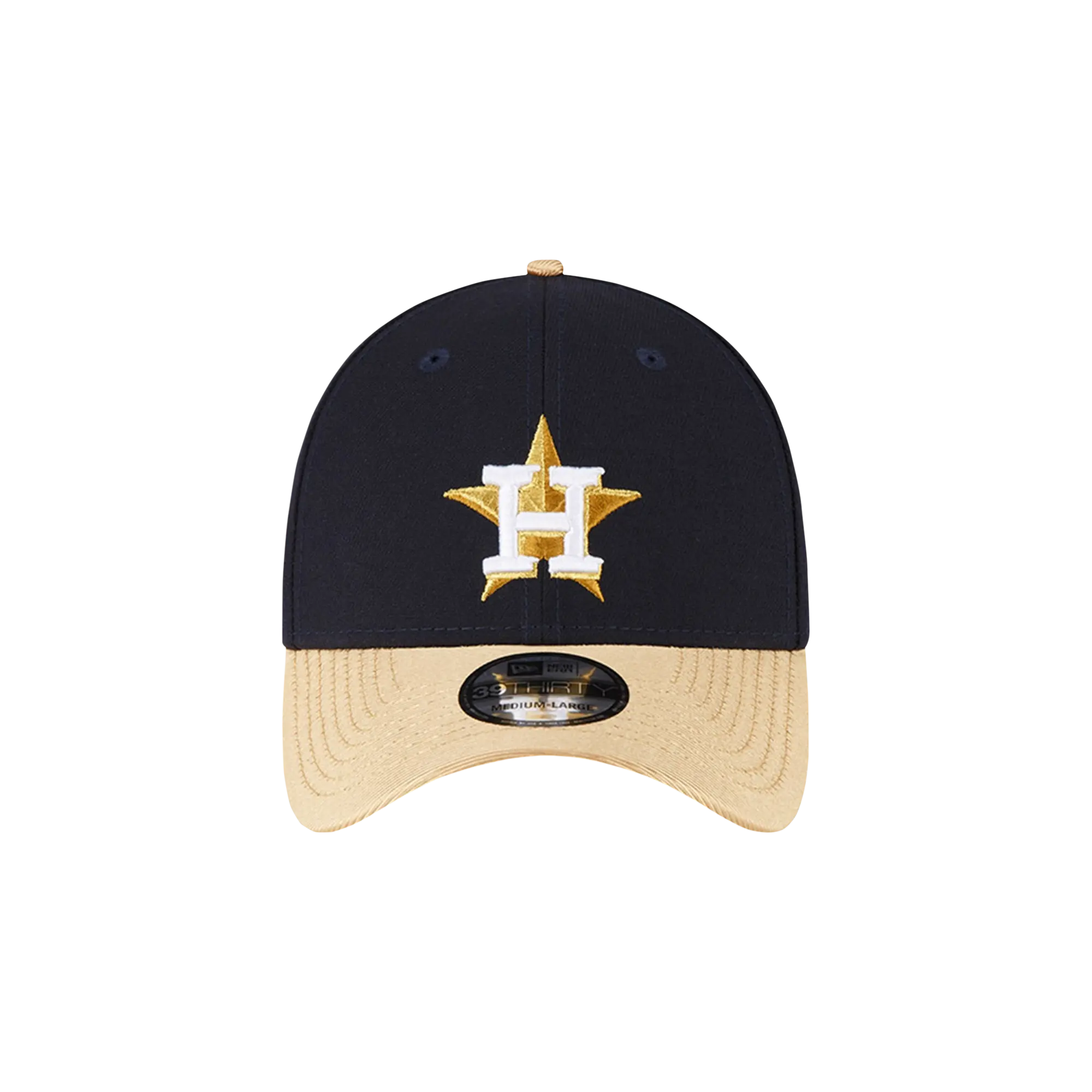 39THIRTY Houston Astros Gold Collection Flex Fit Hat "Black and Gold / Black - Under Brim" NE922