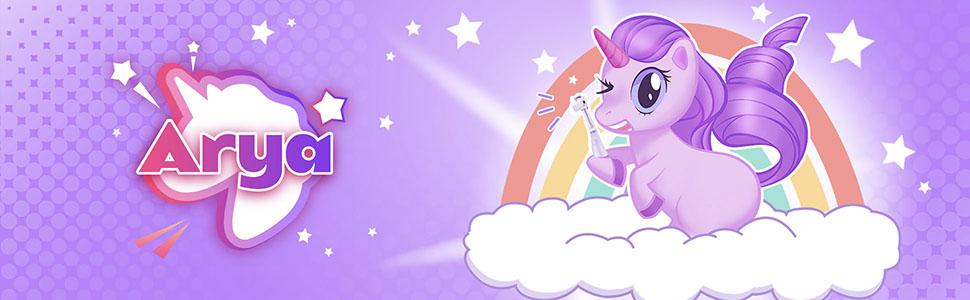 Papablic (Arya) Toddler Sonic Toothbrush Kids for 1-3Y, Cute Unicorn Cover & Smart LED Timer, 4 Brush Heads, Baby Daily Lightweight Oral Hydiene, Christmas Gift Papablic (Arya) Toddler Sonic Toothbrush Kids for 1-3Y, Cute Unicorn Cover & Smart LED Timer, 4 Brush Heads, Baby Daily Lightweight Oral Hydiene, Christmas Gift