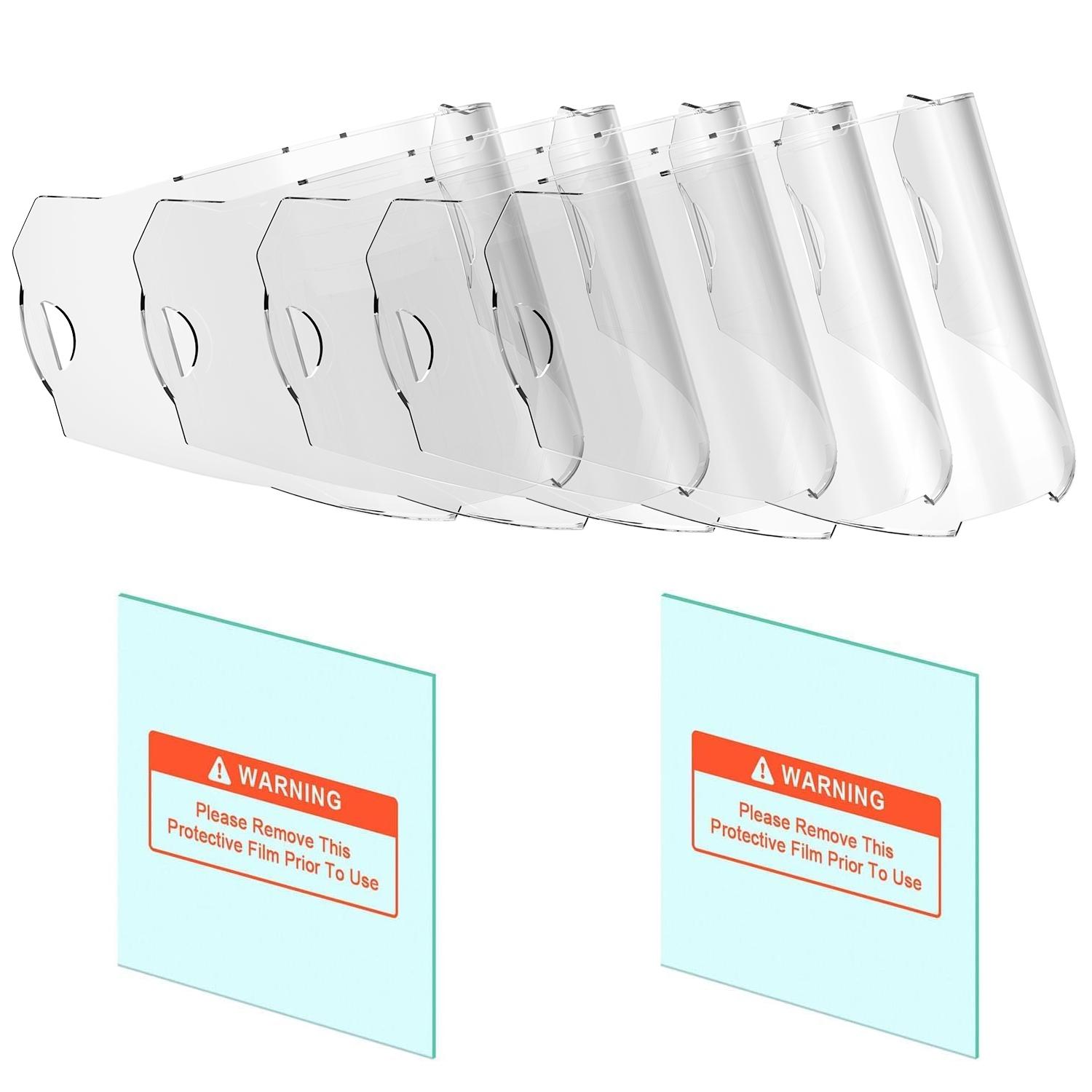 ANDELI welding helmet protective lenses, 5-piece set of large outer lenses and 2-piece set of inner lenses, scratch-resistant and wear-resistant, long service life, suitable for OPTIM series welding helmets, white and transparent.