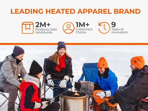 ororo Men's 4-Zone Classic Heated Jacket 2.0, Battery Included, 10 Hours of Runtime, Machine Washable, 4 Heating Zones, Water and Wind Resistant, Detachable Hood, YKK Zippers