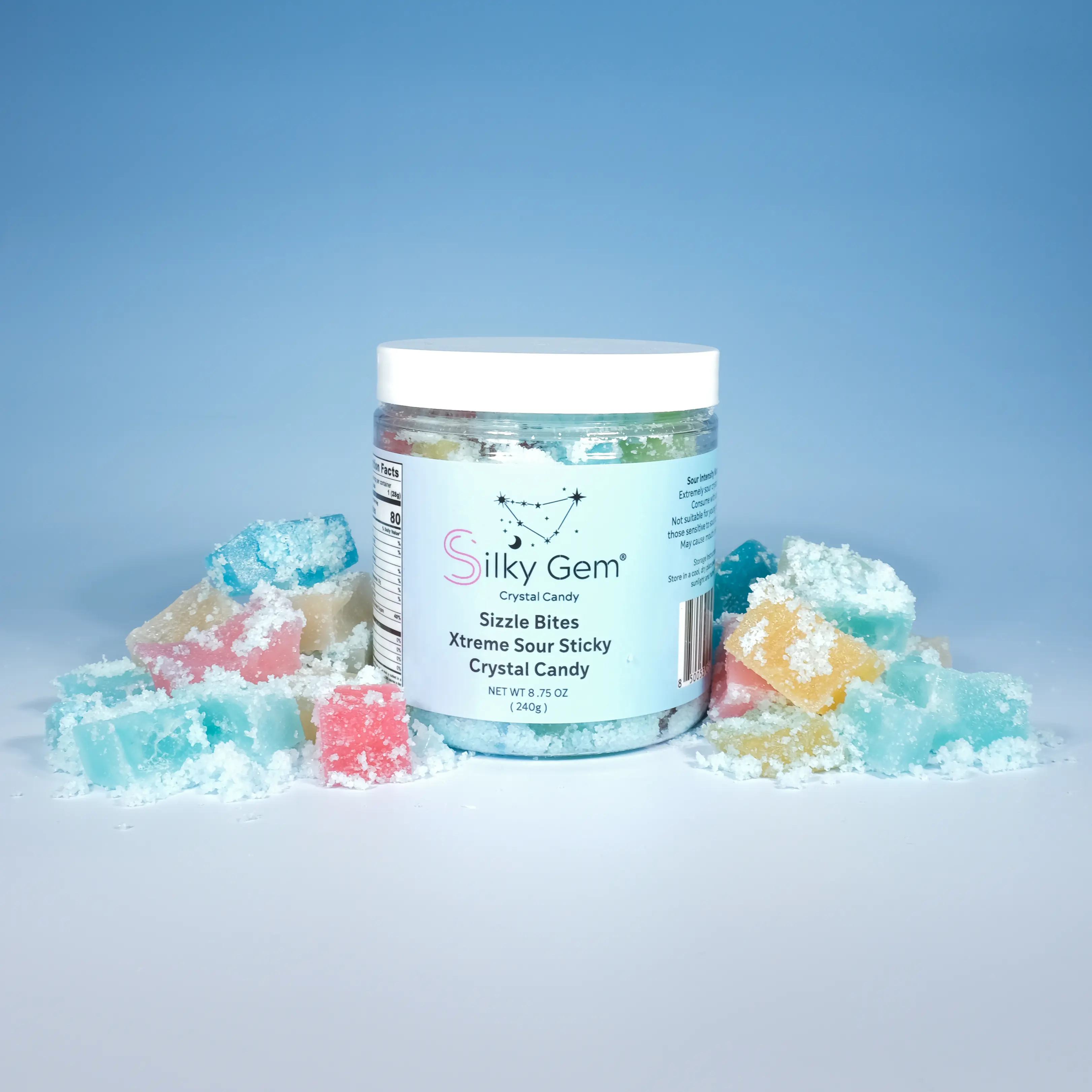 Silky Gem Sizzle Bites Xtreme Sour Sticky Crystal Candy