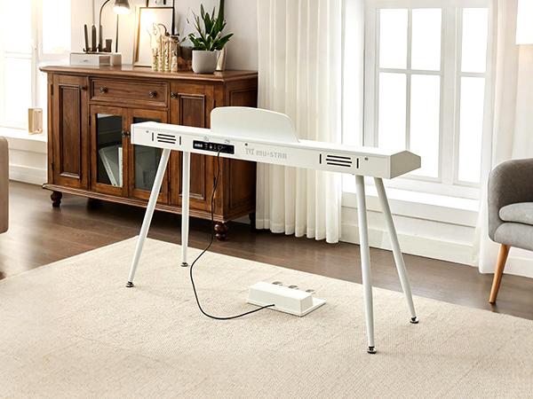 88 Key Piano Keyboard with Piano Bench Semi Weighted Keys Portable Electric Piano 3 Pedals Built-in Speakers USB MIDI Storage Stool