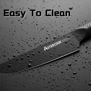 Astercook Chef Knife Durable High Carbon Stainless Steel with Anti-Rust Teflon Coating, Lifetime Warranty block Kitchen Utensils Cutting
