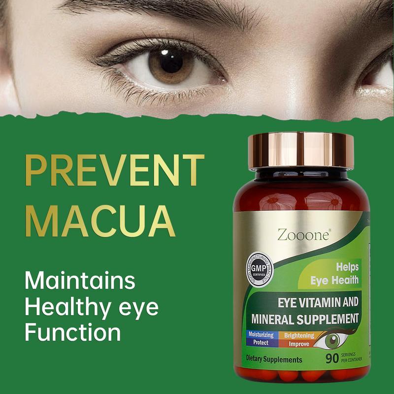 Zooone Eye Vitamin & Mineral Supplement - Lutein 180mg with Zeaxanthin for Eye Health - 90 Tablets - GMP Certified - US- Healthcare-L1