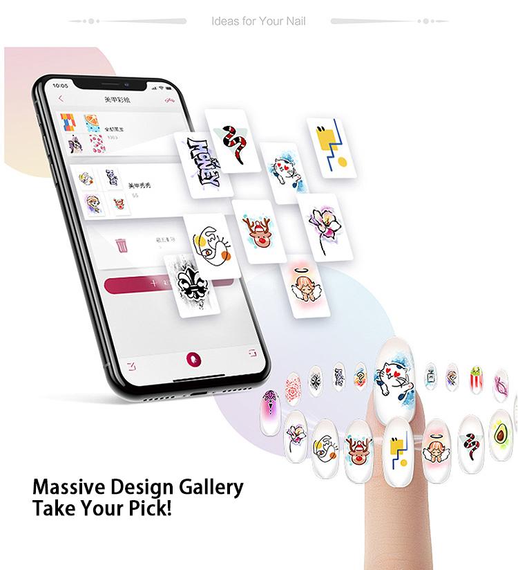 O2Nails Pro 3D Nail Printer Machine, Digital Mobile Nail Art Printer with APP Control, for Salon & Home Use, Custom Photo Printing/Print About 450 Times/10s Fast Printing, DIY Design Nail Art Pink