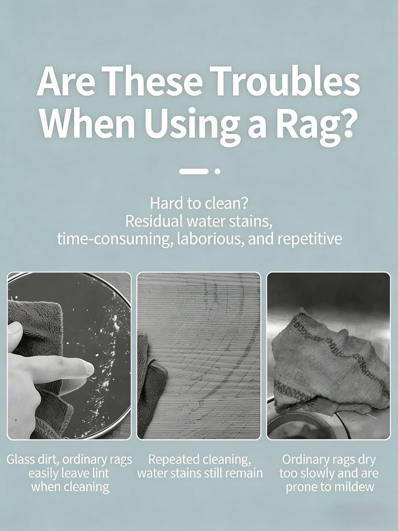 Magic Cleaning Cloth (10PCS) – Streak-Free Thickened Microfiber Cloth for Glass, Windows & Mirrors, Lint-Free and Highly Absorbent