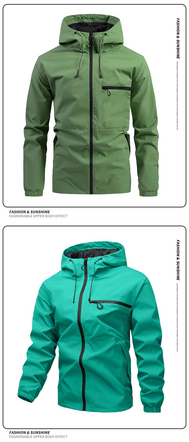 Men's casual hooded jacket with multiple pockets, tactical waterproof, windproof, and abrasion-resistant surface design, suitable for outdoor exploration, mountain climbing, and everyday casual wear, suitable for wearing throughout all four seasons Coats