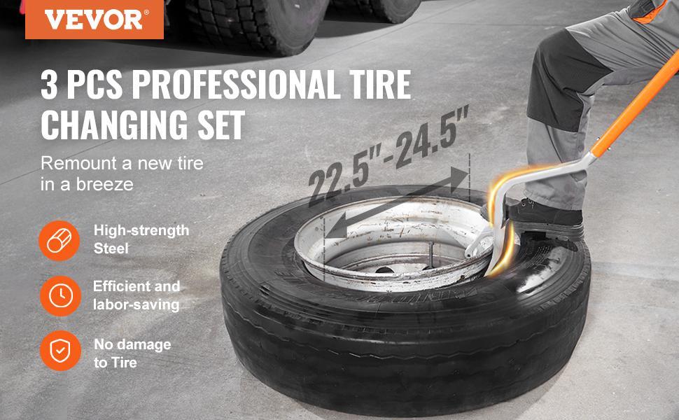 VEVOR Truck Tire Changer Mount Demount 22.5-24.5 in Radial Bias Ply/Tubeless Tire