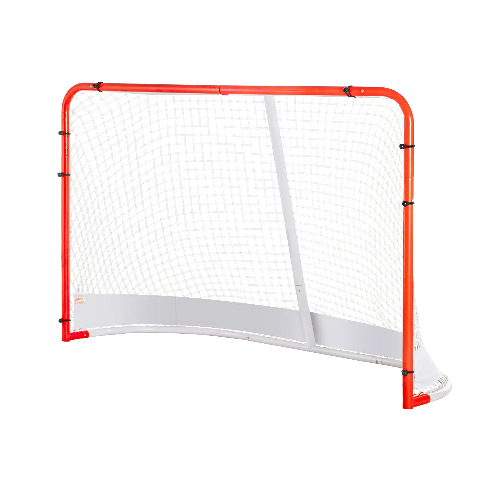 VEVOR Street Hockey Net,  Indoor Outdoor Steel Hockey Goal, Official Regulation Pro Hockey Training Goal Set, Portable Hockey Goal with Net, Easy Assemble, 72" x 48", White/Red