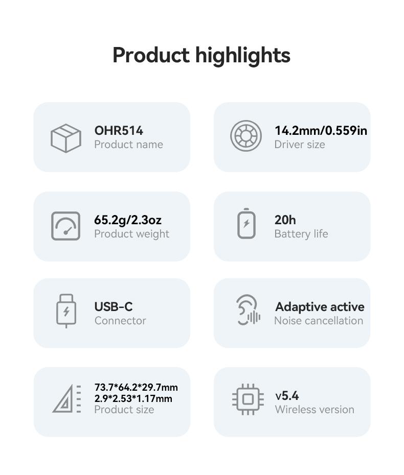 Acer OHR514 Wireless Earbuds,Open-ear Design Wireless Earphone, LongBattery Life Earbuds for Sports, Touch ControlEarbuds,Audio Electronic Headset gaming headset fast charge Black