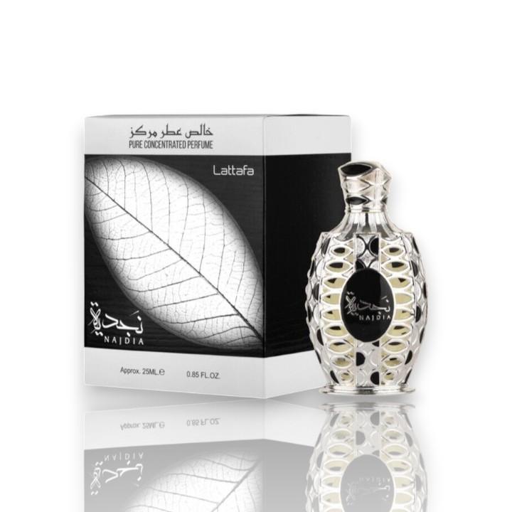 Lattafa Perfumes | Najdia | Unisex Pure Concentrated Oil Perfume - 25 ML | 0.85 oz | Citrus - Aromatic - Aquatic - Spicy Scent