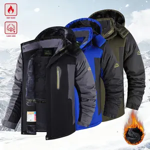 Men's Winter Outdoor Fleece Multi-Function Hooded Jacket - Thick and Warm Coat; Features a Drawstring Hood, Elastic Cuffs, and Zipper Front Closure; Perfect for Casual Daily Wear, Outdoor Sports, and Various Occasions; A Must-Have Versatile Piece for Men'