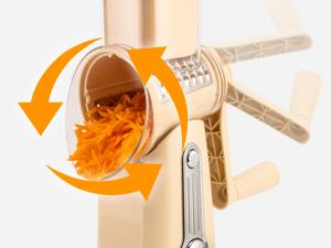 SUSTEAS Rotary Vegetable Chopper 5 Blades Mandoline Slicer Efficient Prep Essential Kitchen Utensils Retro Green