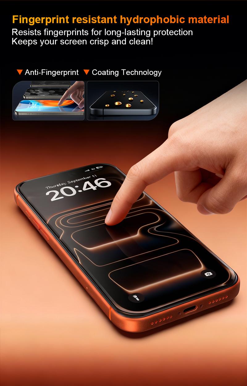 One Fish Screen Protector 2 Pack for iPhone & Samsung Crystal Clear, Fingerprint Proof Screen Protector, Privacy Protection.