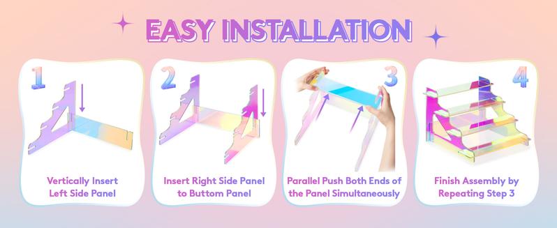 Lifewit 4 Tier Iridescent Acrylic Display Stand for Perfumes, Fragrances,Cologne, Figures, Cupcake, Dessert, Decor fragrance stand Racks