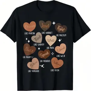 Bhgytec Black History Month Unisex Adult/Kids African American Black History T-Shirt (Menswear)