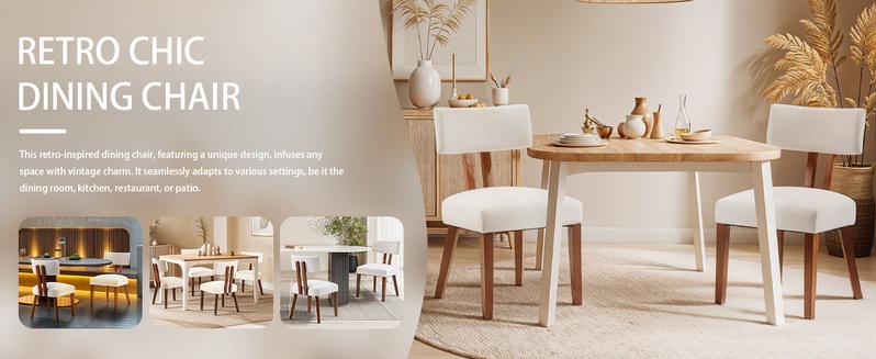 MOJAY Dining Chairs Set of 4, Mid Century Modern Kitchen Chair Linen Fabric Side Chairs with Curved Backrest for Kitchen, Dining Room, Restaurant, or Patio, Off-White MOJAY Dining Chairs Set of 4, Mid Century Modern Kitchen Chair Linen Fabric Side Chairs with Curved Backrest for Kitchen, Dining Room, Restaurant, or Patio, Off-White