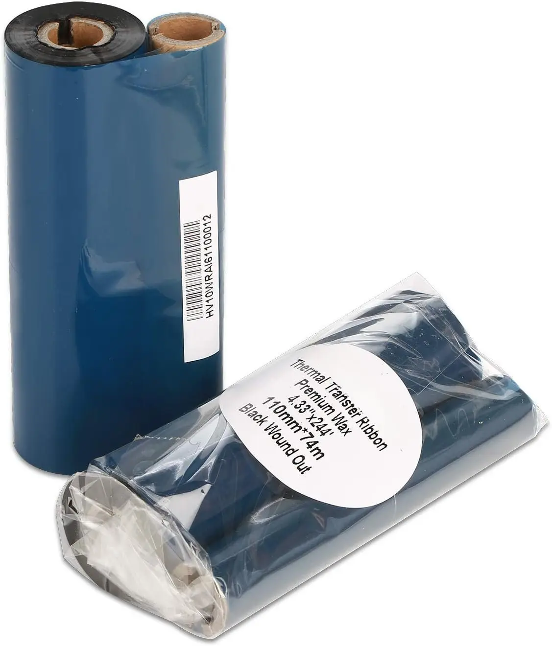 4.33" x 244' Thermal Transfer Ribbon - 1 Roll.  Enhanced Wax 1/2 Inch Core Ink Out for Zebra Eltron Datamax Zebra GC420t GK420t GX420t TLP2442 TLP2844