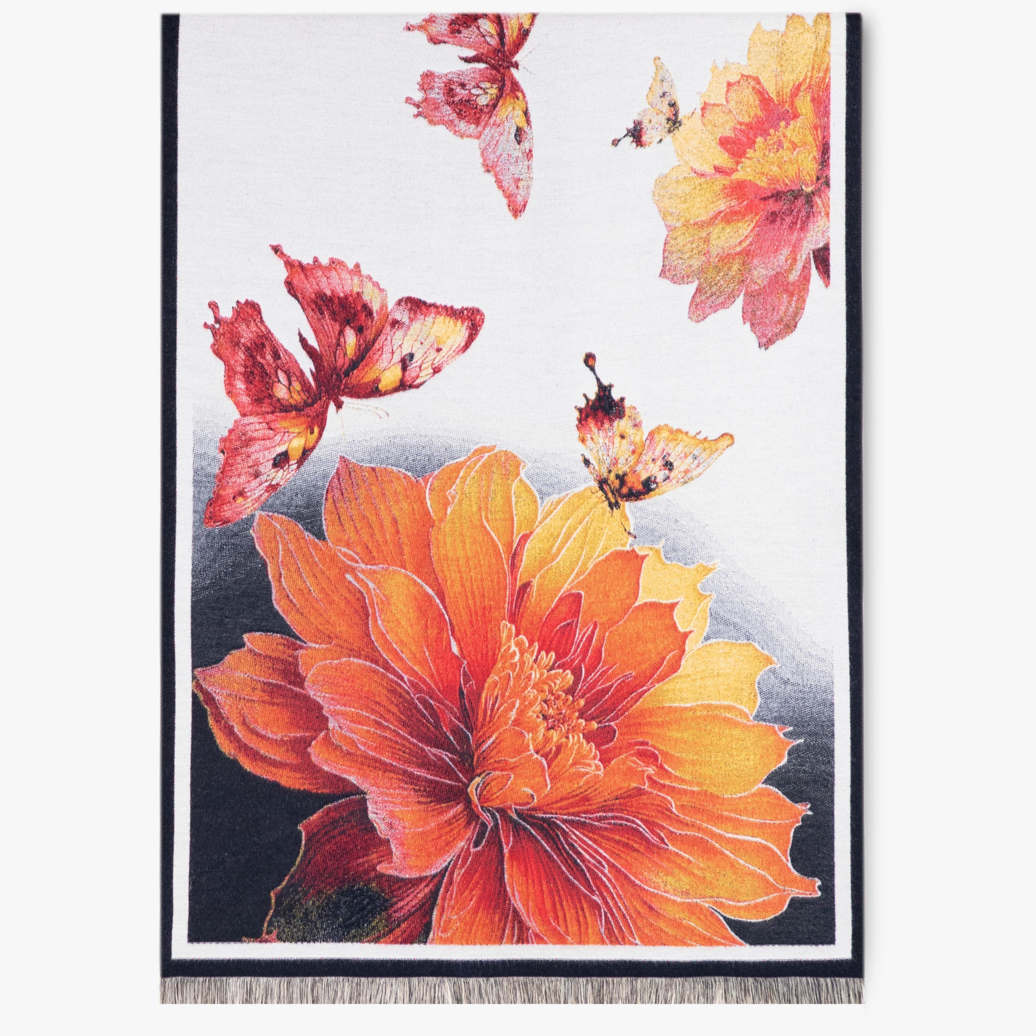 Women's Premier Quality Floral Cascade Scarf Shawl - Elegant Ombre Flower Design with Fringed Edges Cashmere Pashmina Women's Premier Quality Floral Cascade Scarf Shawl - Elegant Ombre Flower Design with Fringed Edges Cashmere Pashmina