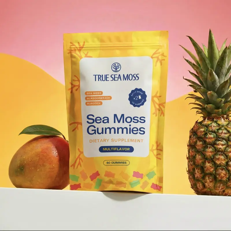 True Sea Moss - 60 Gummies with Bladderwrack Burdock Root & Magnesium – Rich in Essential Minerals & Vitamins – supports vitality sea moss capsules sea moss gummies