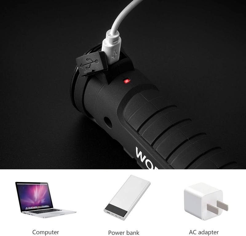 BougeRV  LED Work Light Rechargeable, Portable Work Lights with Magnetic Base, 5 Modes, Hanging Hook and Water-Resistant Magnetic LED Light for Car Repair, Emergency Use (1pcs)