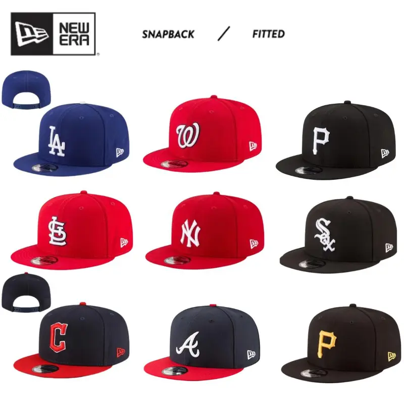 New Era MLB Snapback & Fitted Baseball Cap Collection – NY Yankees, LA Dodgers, Chicago Bulls, Atlanta Braves, Pittsburgh Pirates Hats, Flat Brim Streetwear Style, Adjustable Unisex Fit, Gorras MLB Originales, Gorra Snapback Premium